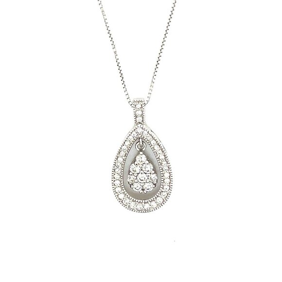 14K Gold Rhythm of Love Diamond Pendant Necklace - Picture 1 of 11